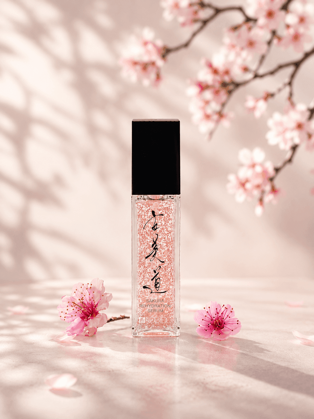 Sakura Rehydration Serum among cherry blossom